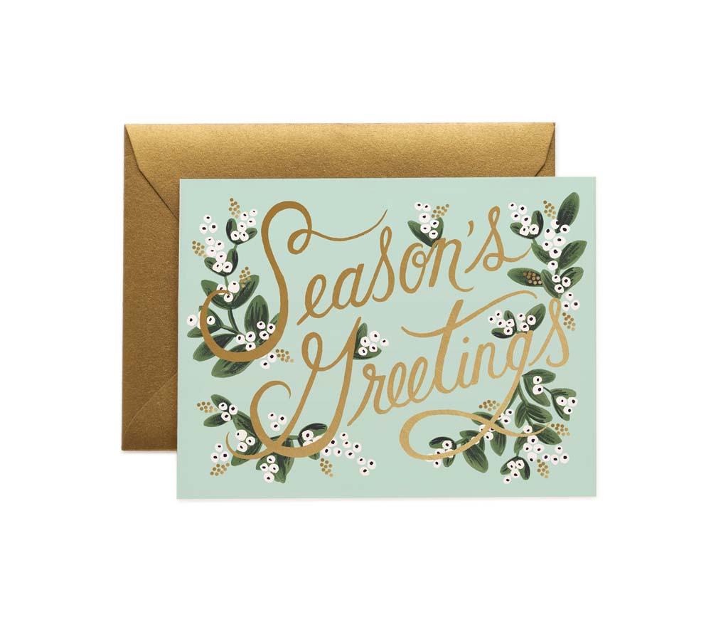 Mistletoe Season's Greetings Postcard