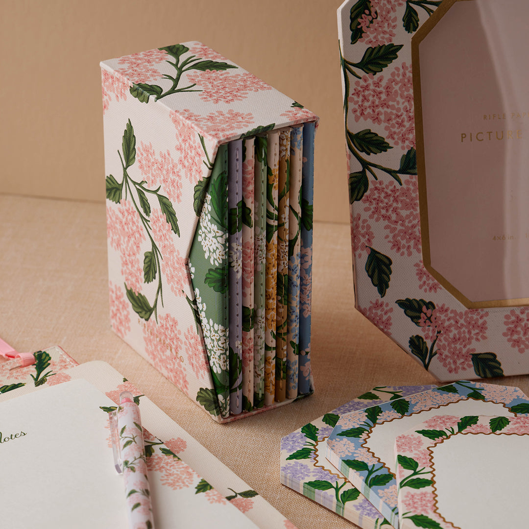 Set de 8 libretas de bolsillo Pink Hydrangea - Rifle Paper