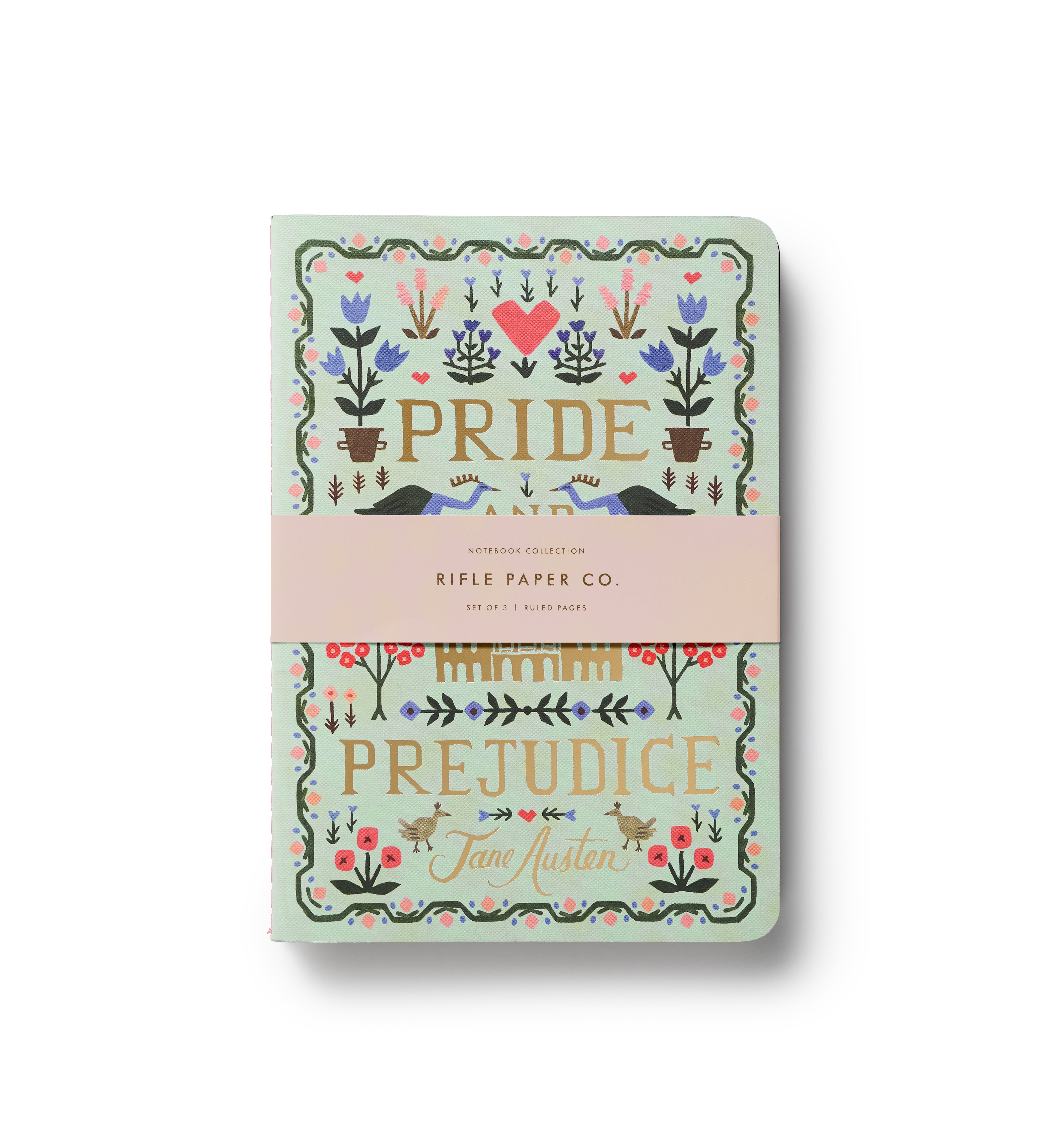 Pack 3 libretas cosidas Jane Auste - Rifle Paper co.