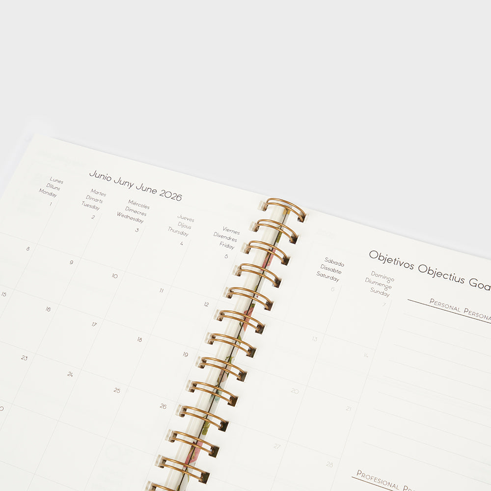 Agenda 2026 A5 Semana Vista (12 meses) - Spring Flowers