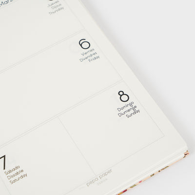 Agenda 2026 A6 Week View (12 months) - Floral Roses