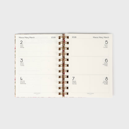 Agenda académica A5 2025-26 - Floral Roses