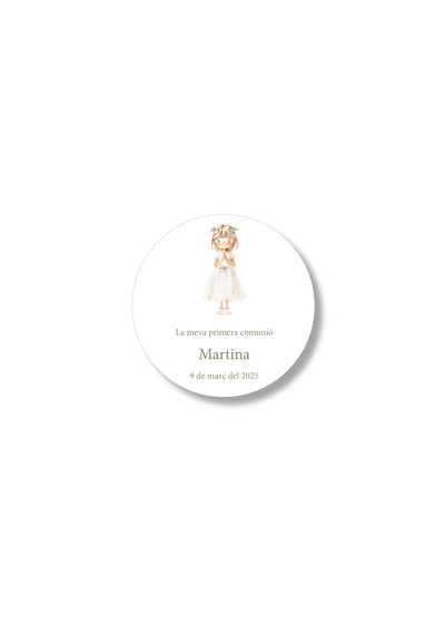 Basic customizable communion stickers. 60 mm diameter.