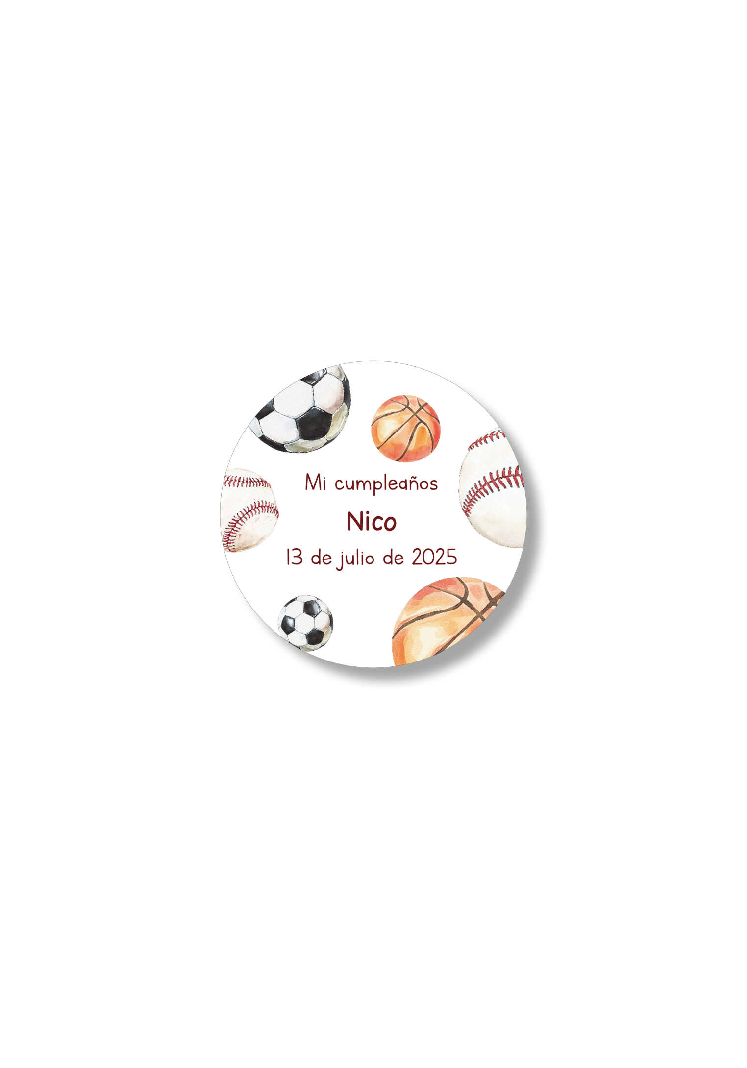 Adhesivos personalizables con motivos de deportes. 60 mm de diámetro.