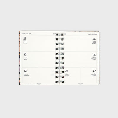 Agenda académica A6 2026-27 - Pressed Flowers Dark
