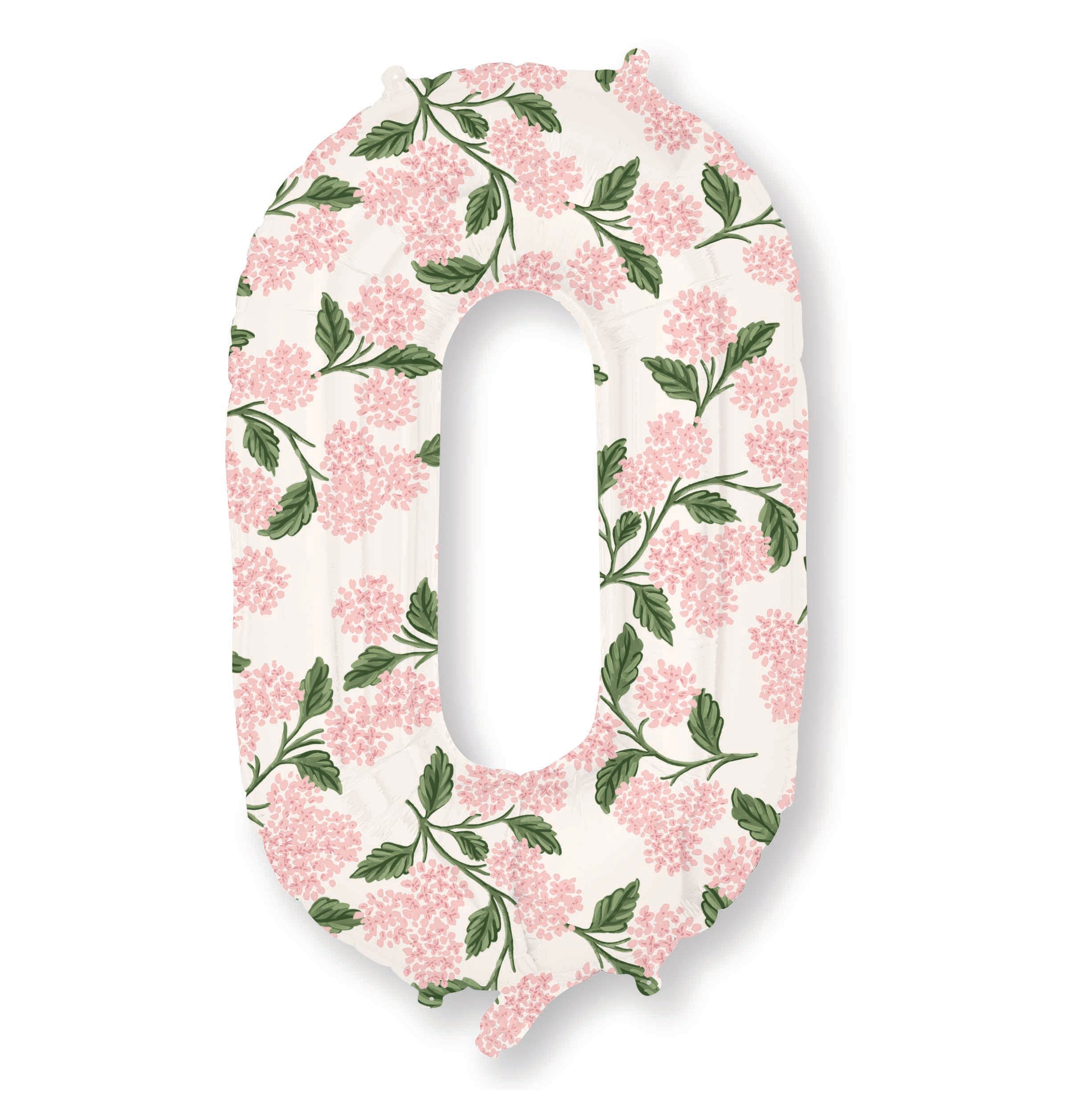 Globo de aluminio numerado 0-9 Pink Hydrangea - Rifle Paper Co