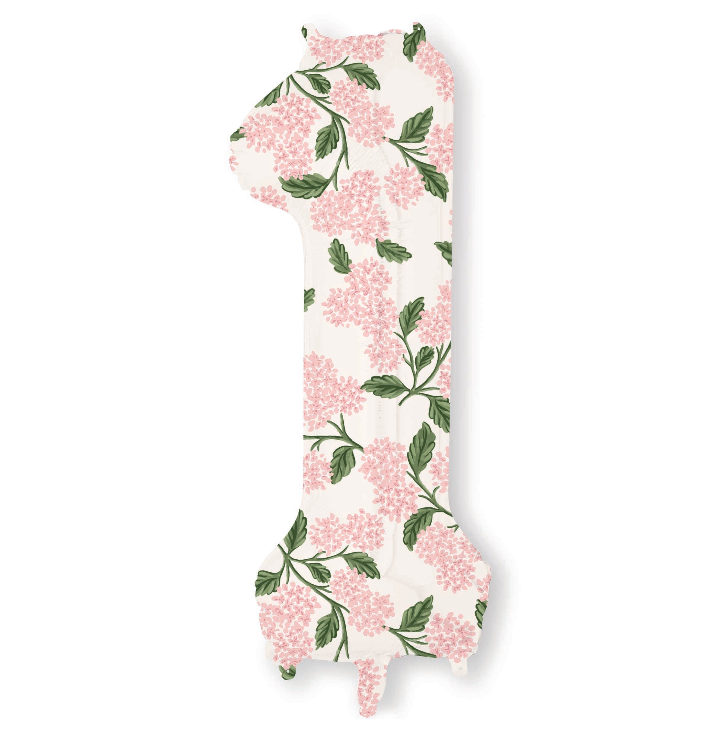 Globo de aluminio numerado 0-9 Pink Hydrangea - Rifle Paper Co