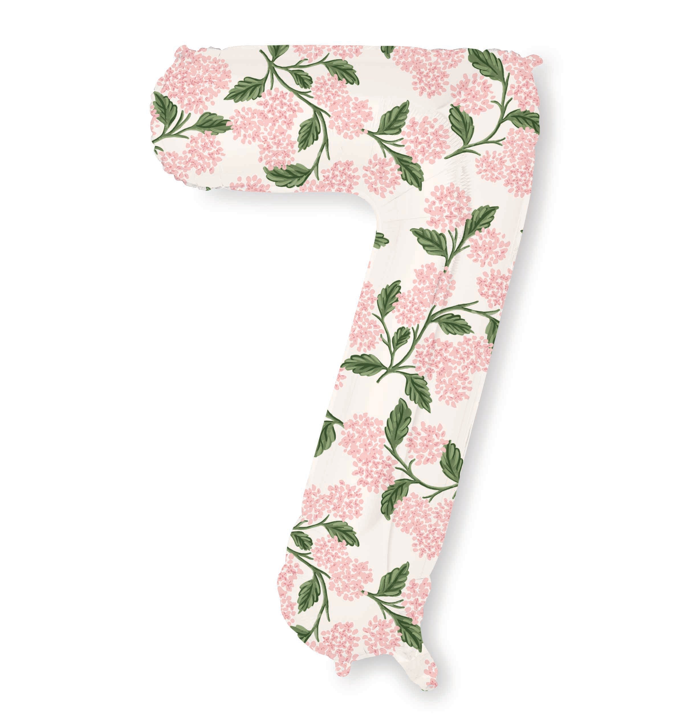 Globo de aluminio numerado 0-9 Pink Hydrangea - Rifle Paper Co