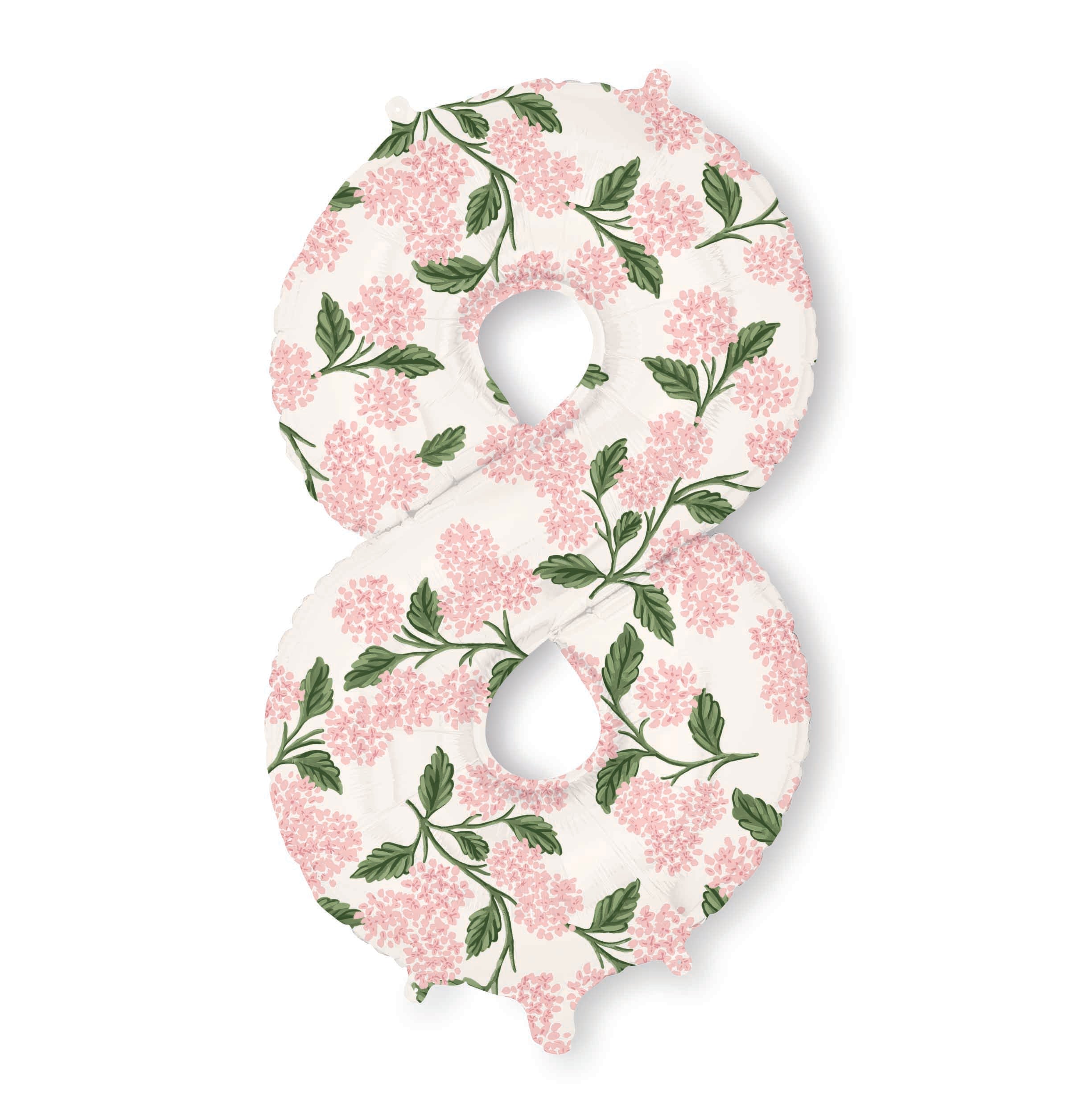 Globo de aluminio numerado 0-9 Pink Hydrangea - Rifle Paper Co