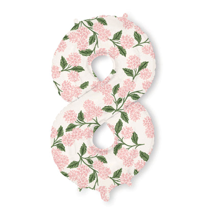 Globo de aluminio numerado 0-9 Pink Hydrangea - Rifle Paper Co