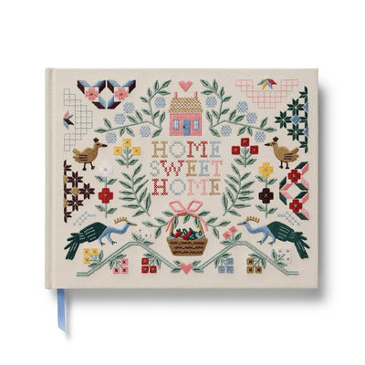 Libro de invitados en tela bordada - Home Sweet Home- Rifle Paper Co