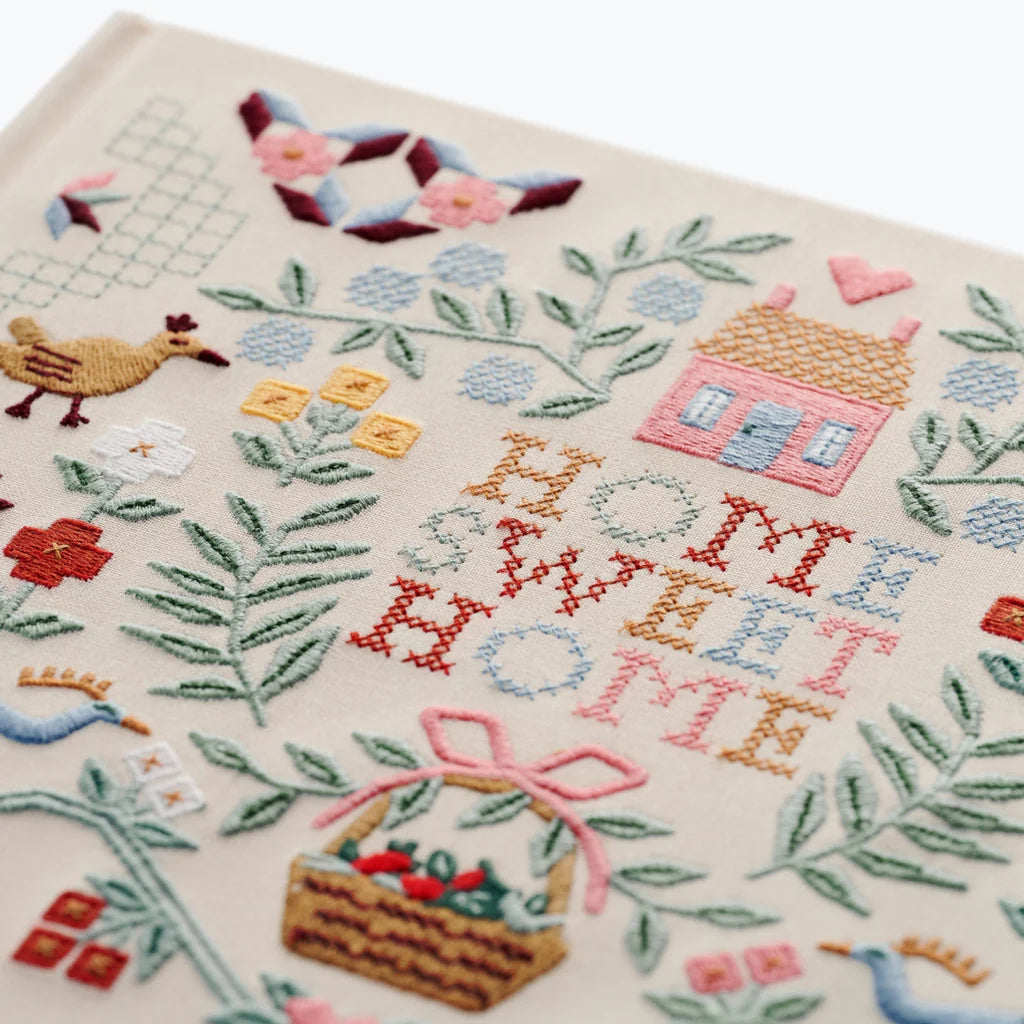 Libro de invitados en tela bordada - Home Sweet Home- Rifle Paper Co