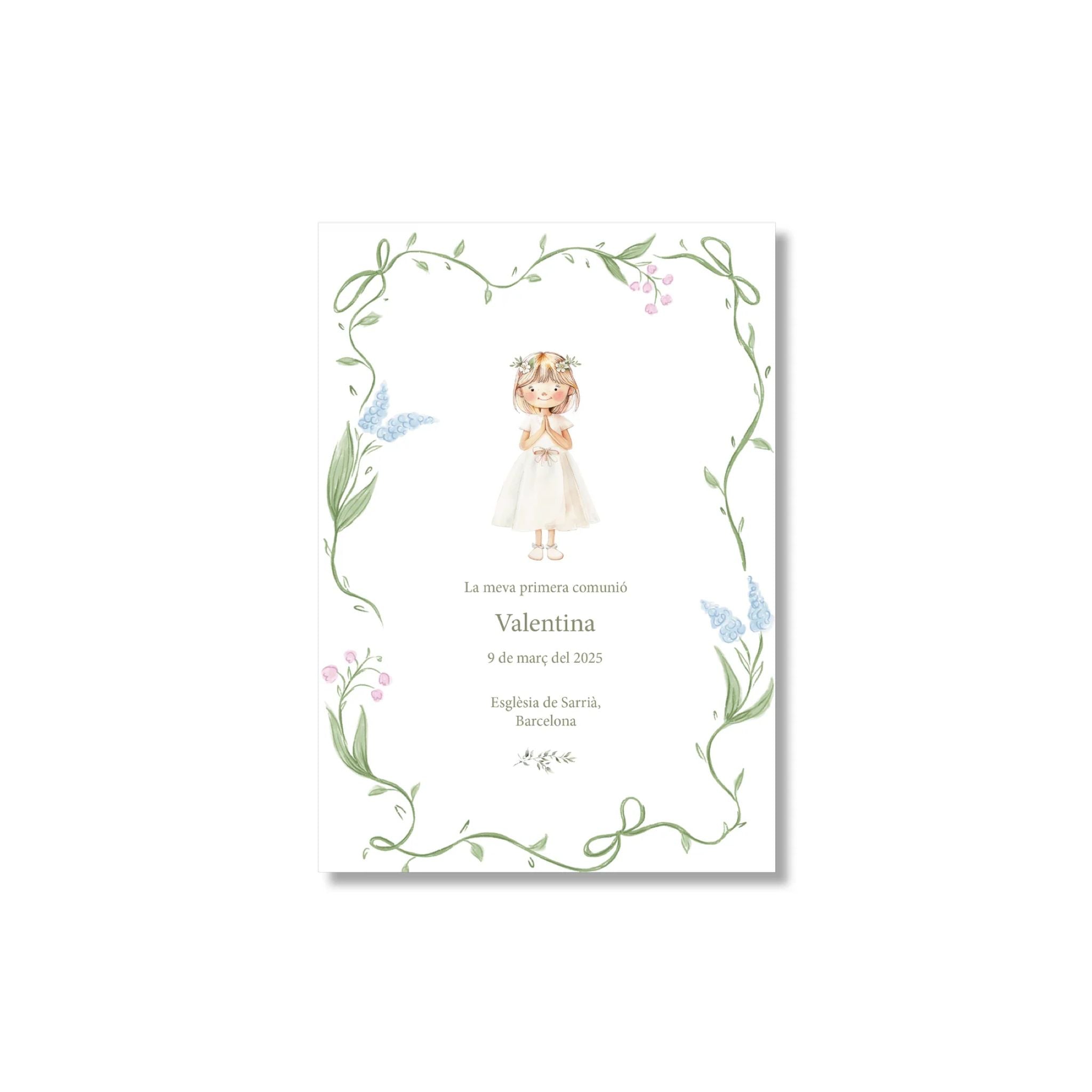 Recordatorio de comunión personalizado Flores (Packs 12-60)