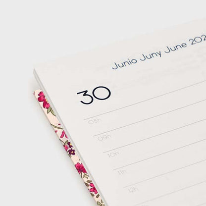Agenda 2026 A6 Día Vista (12 meses) - Floral Roses