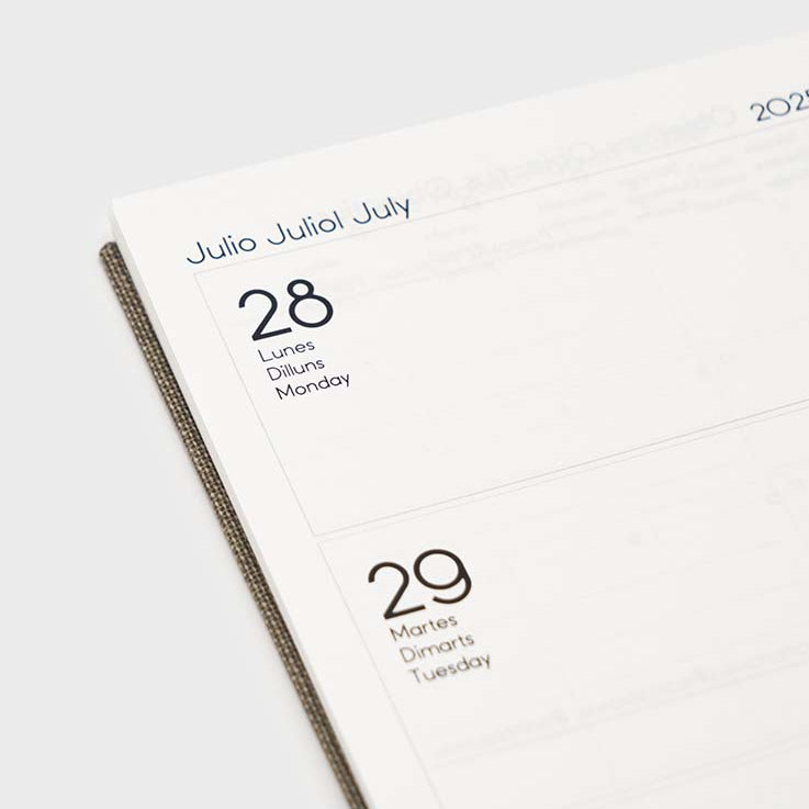 Agenda 2026 A6 Semana Vista (12 meses)