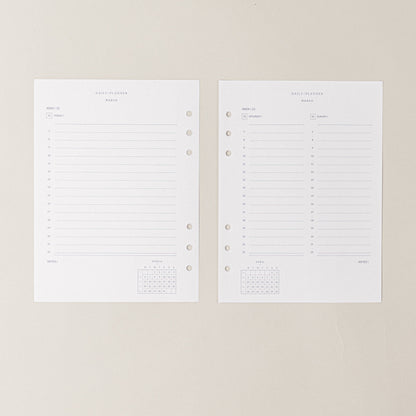 Recambio de papel reciclado agenda diaria 2023 para planificación