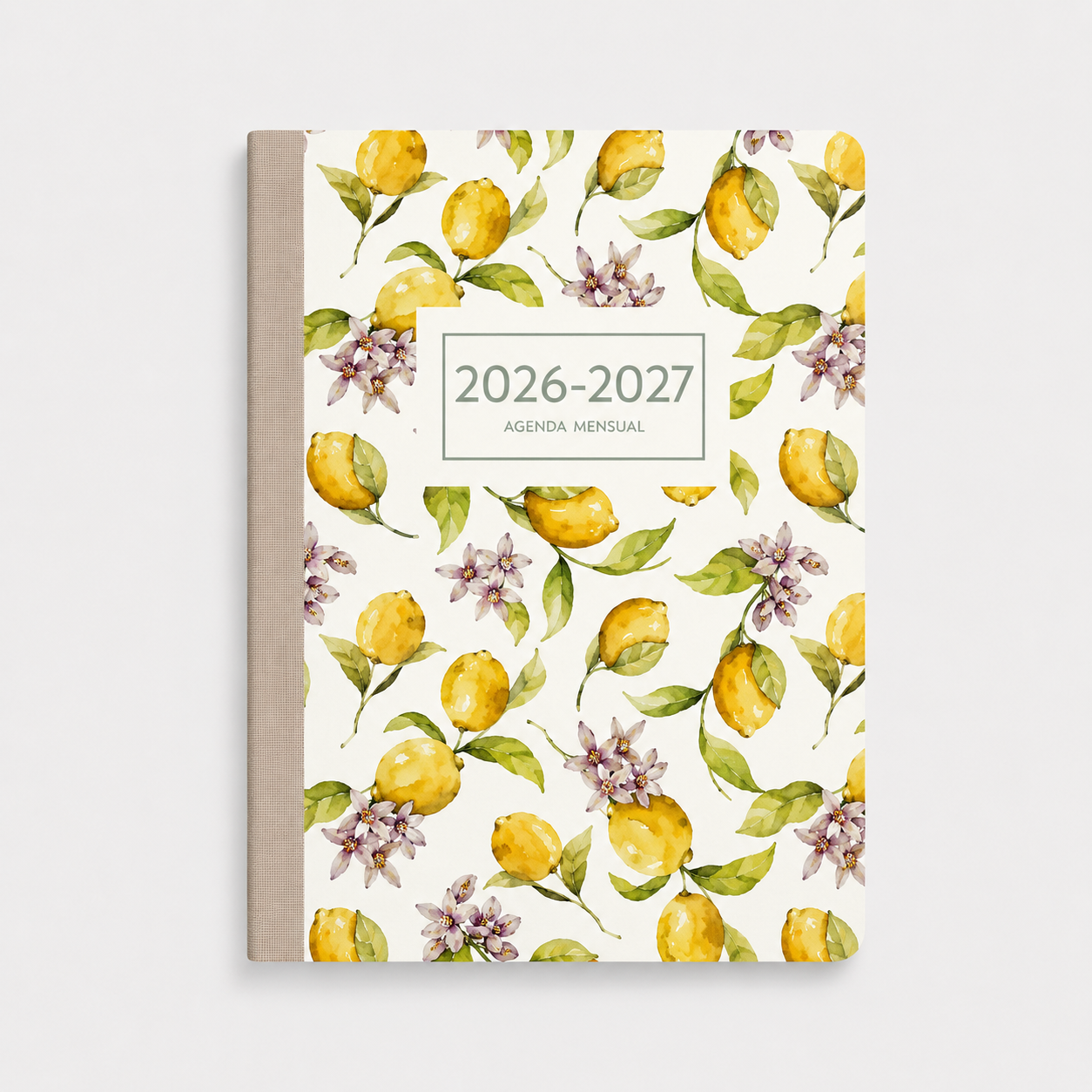 Agenda Mensual 2026-27 Castellano - 16 meses - Lemon Blossom