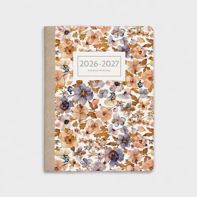 Agenda Mensual 2026-27 Castellano - 16 meses - Pressed Flowers Light