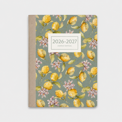 Agenda Mensual 2026-27 Castellano - 16 meses - Lemon Garden