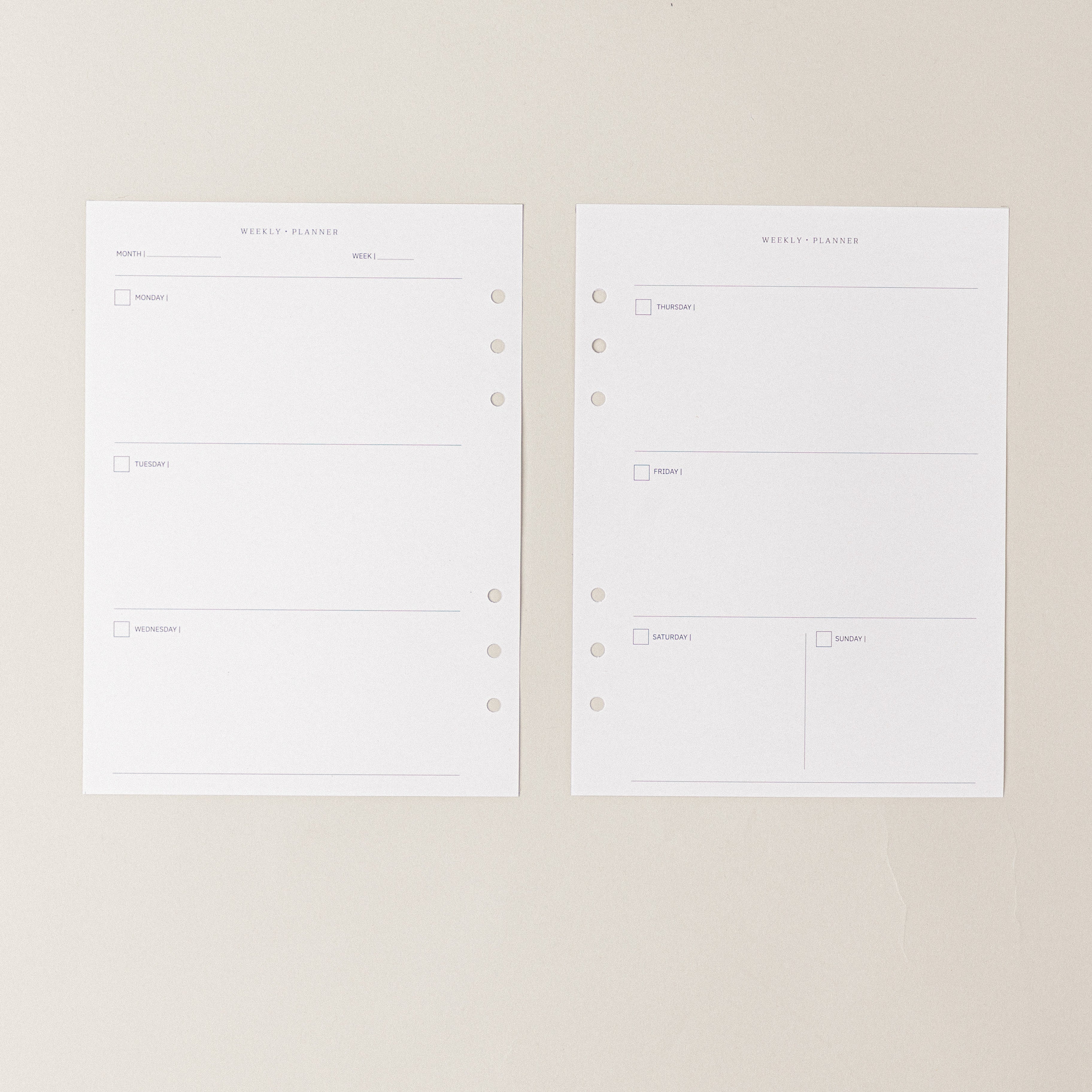 Recambio de papel reciclado agenda a semana sin fechas para hacer planes