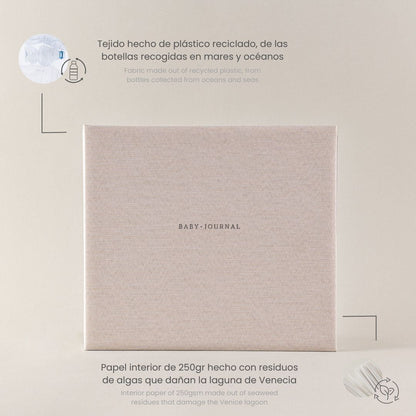 Album de bebe primeros recuerdos de tu recién nacido, regalo perfecto para regalar baby shower album fotos de bebe y scrapbooking sostenible.
