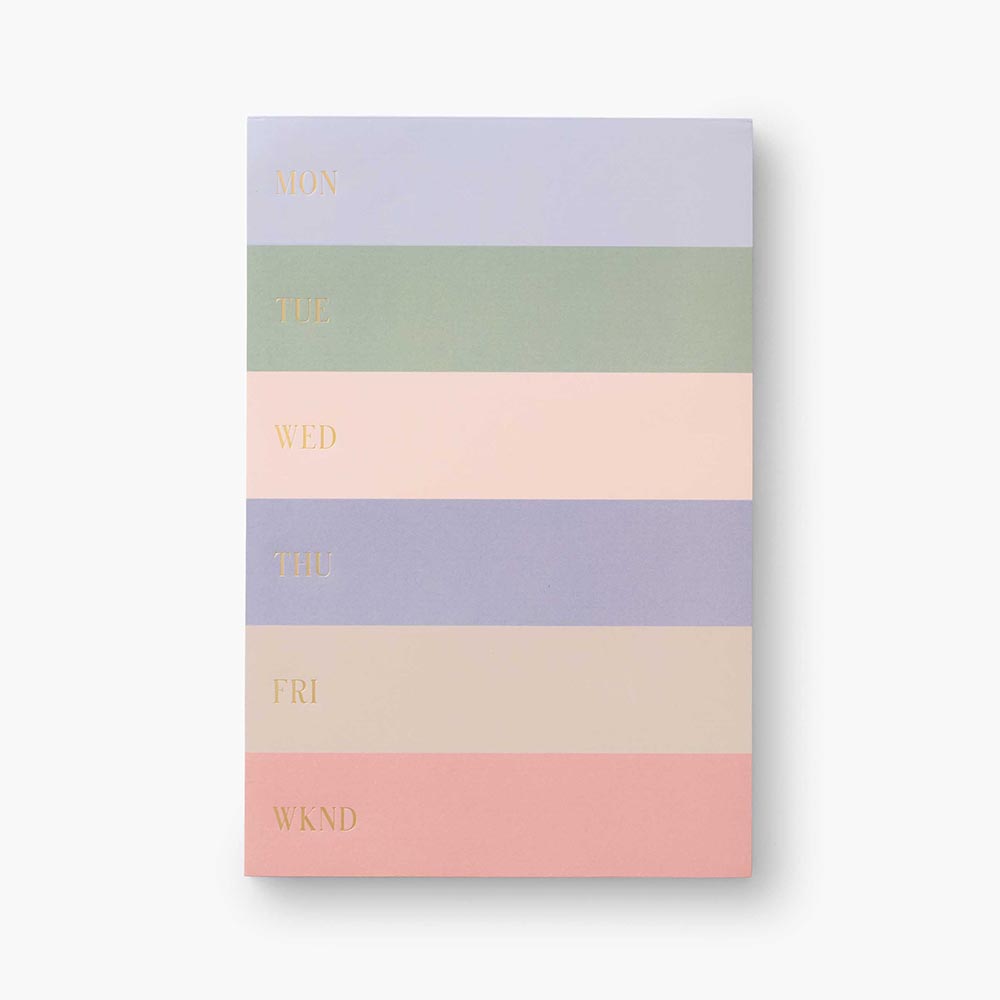 Bloc de notas grande Muted Weekly Color Block de Rifle Paper Co.