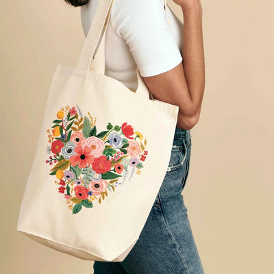 Bolsa de tela (tote bag) - Floral Heart - Rifle Paper