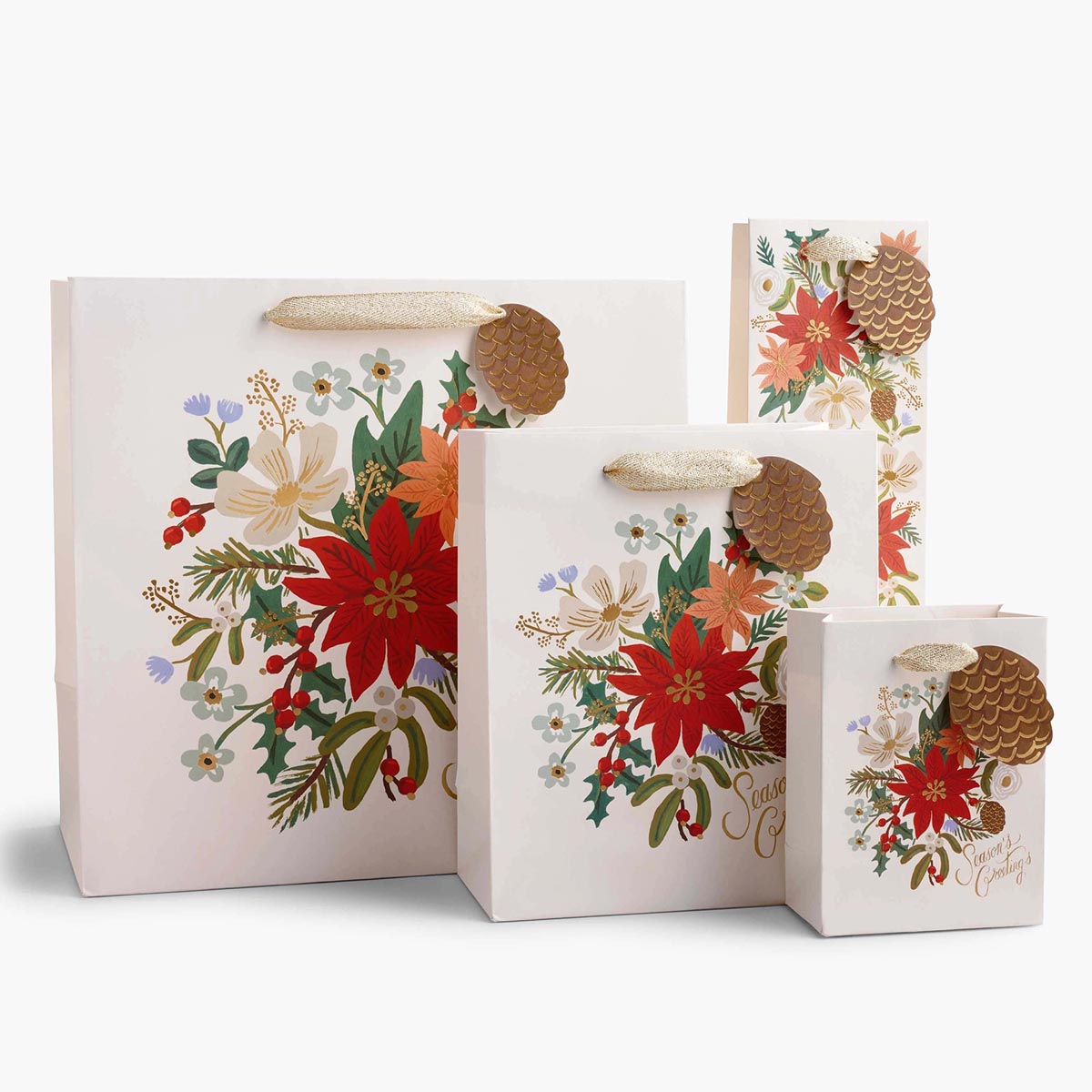 Bolsa de papel navideña Holiday Bouquet