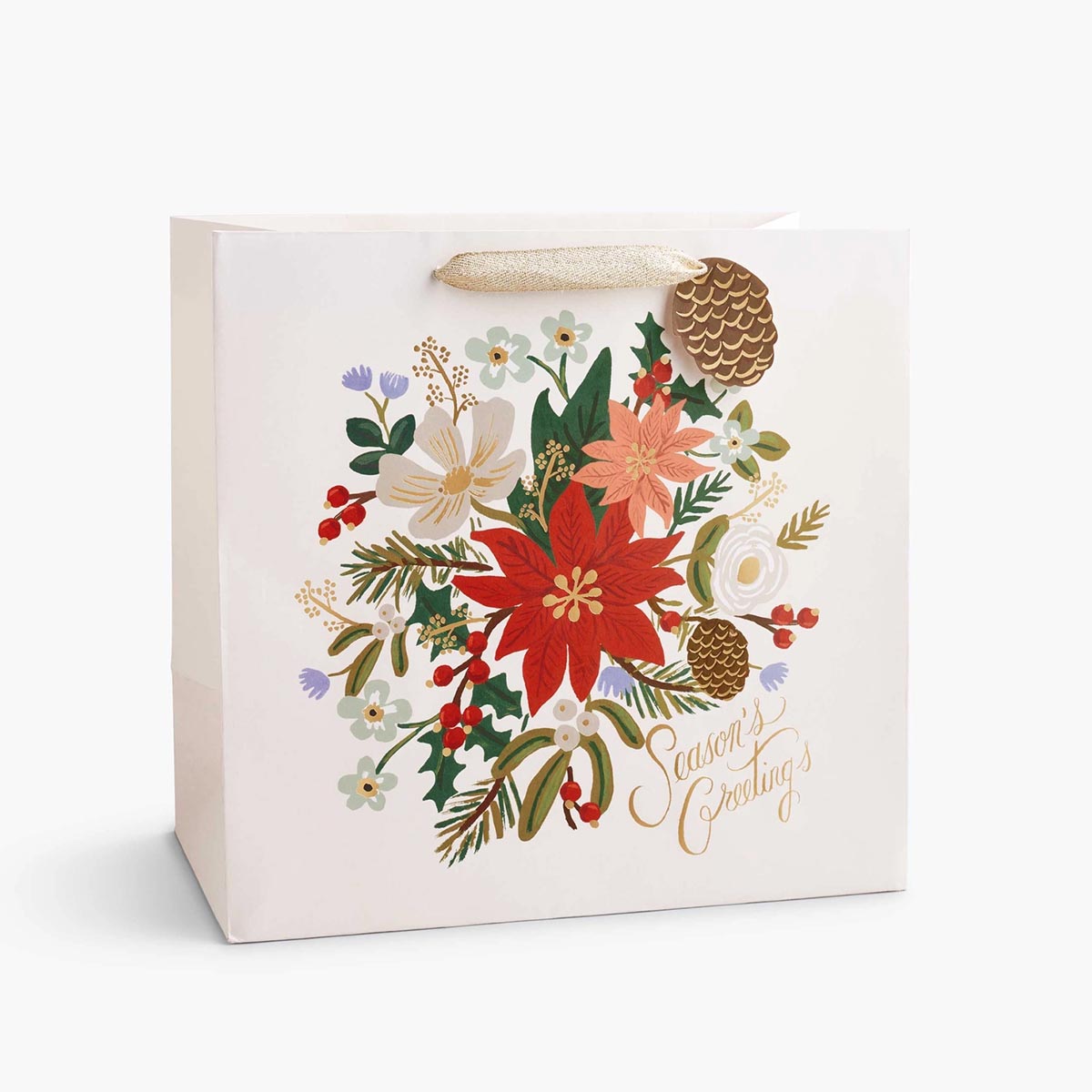 Bolsa de papel navideña Holiday Bouquet