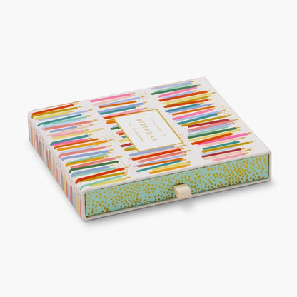 Caja con 8 tarjetas postales felicitación - Birthday Candles - Rifle Paper