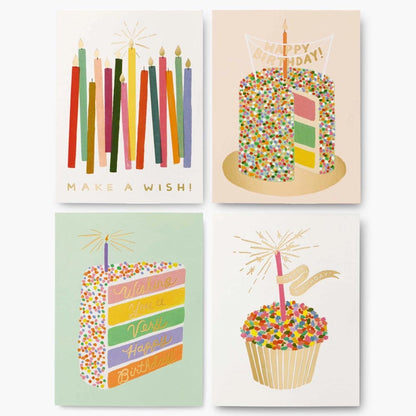 Caja con 8 tarjetas postales felicitación - Birthday Candles - Rifle Paper