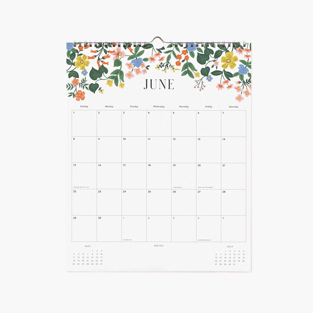 Calendario de pared 2025 Roses - Rifle Paper