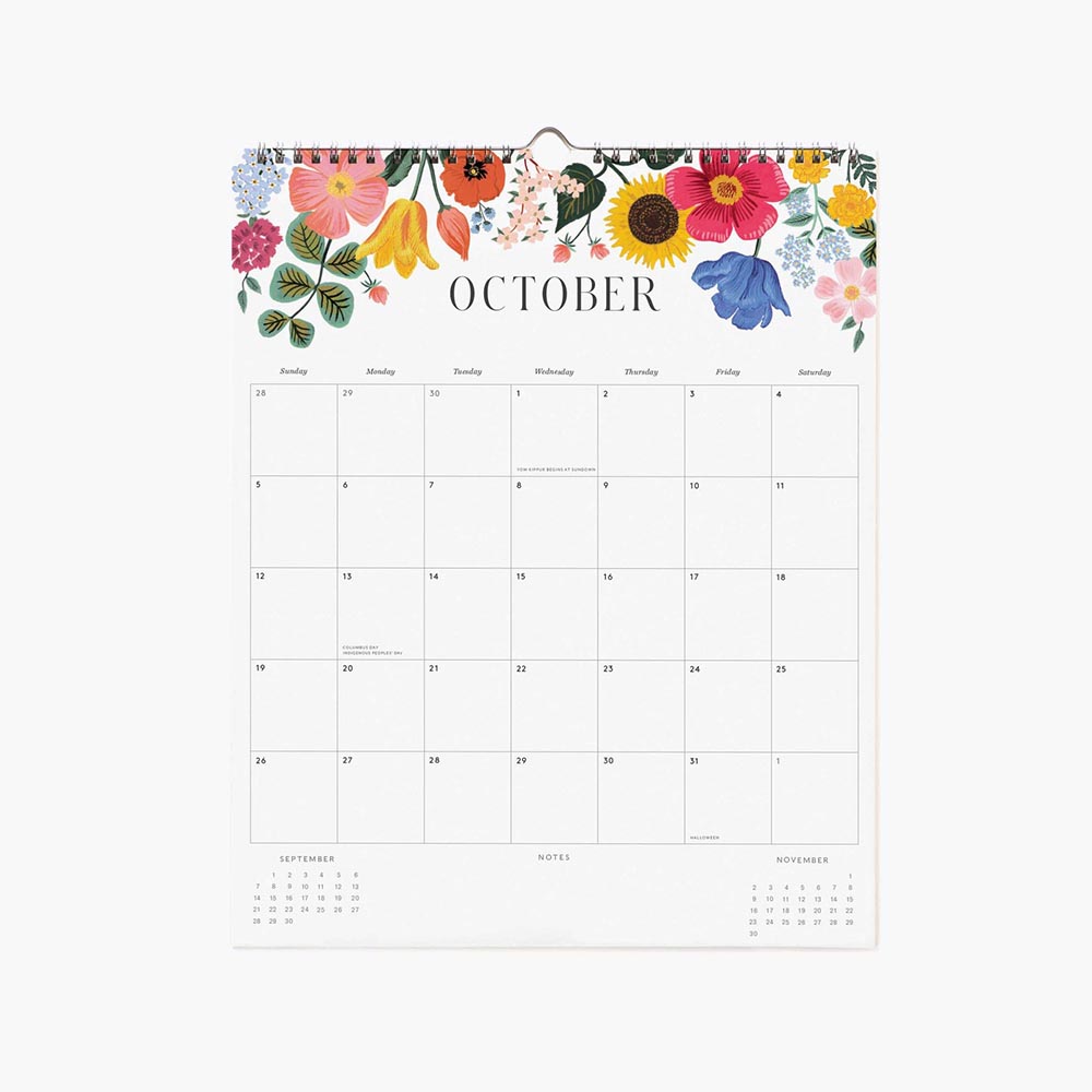 Calendario de pared 2025 Roses - Rifle Paper