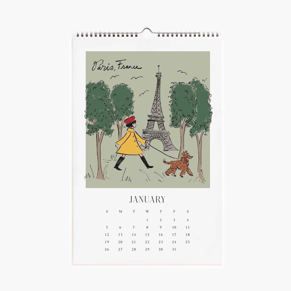 Calendario de pared 2025 Travel Sketchbook - Rifle Paper