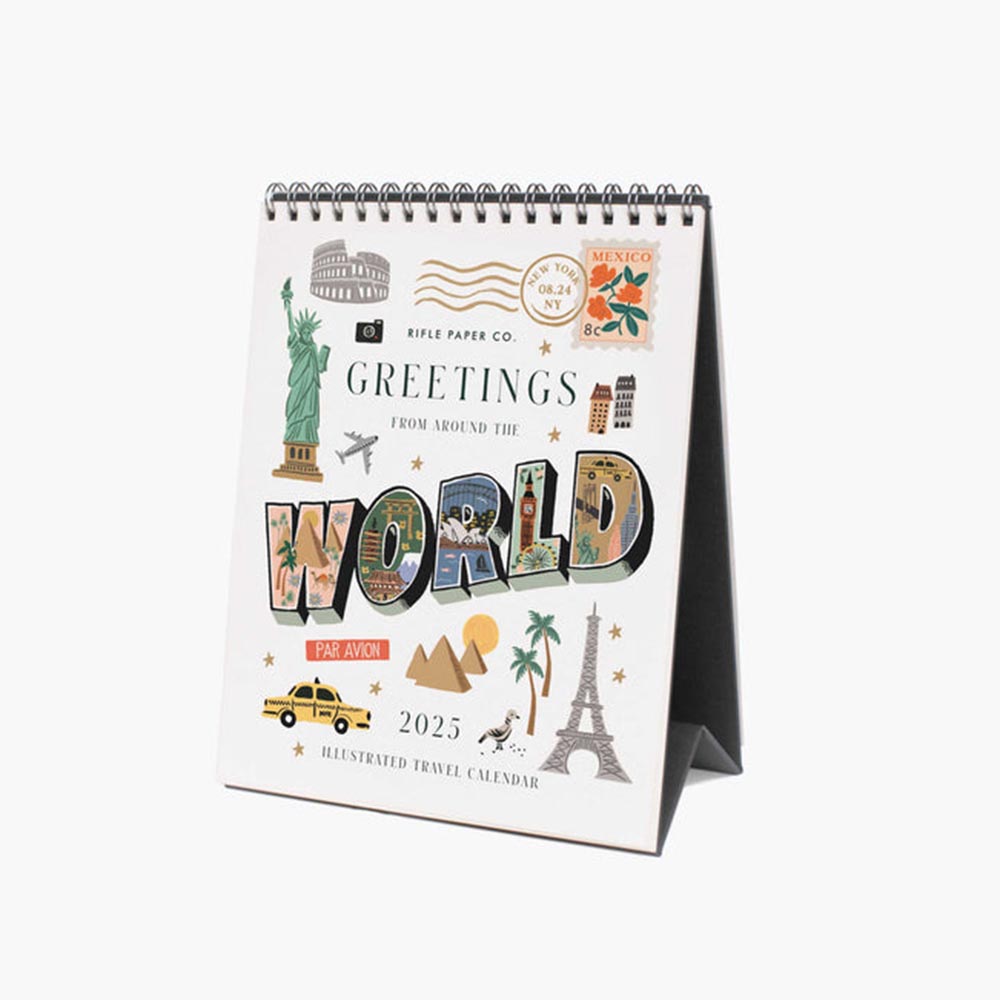 Calendario de sobremesa 2025 Greetings from arround the World - Rifle Paper