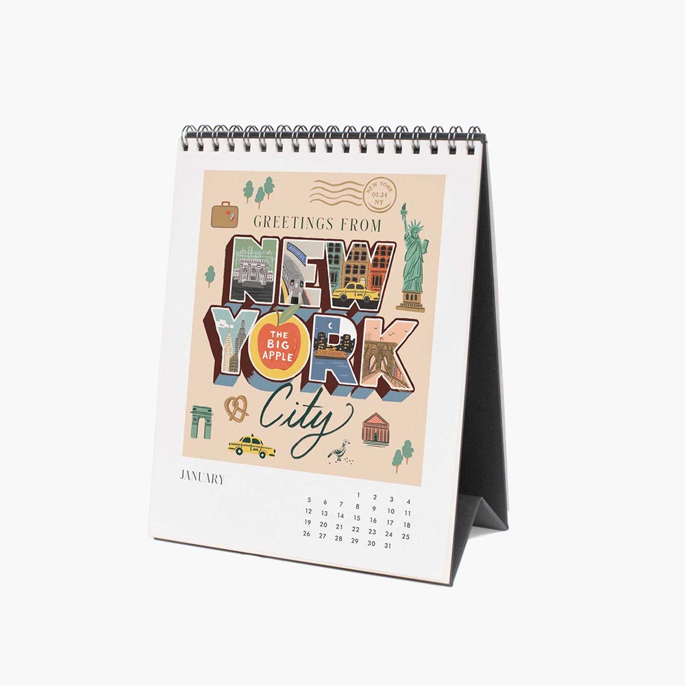 Calendario de sobremesa 2025 Greetings from arround the World - Rifle Paper