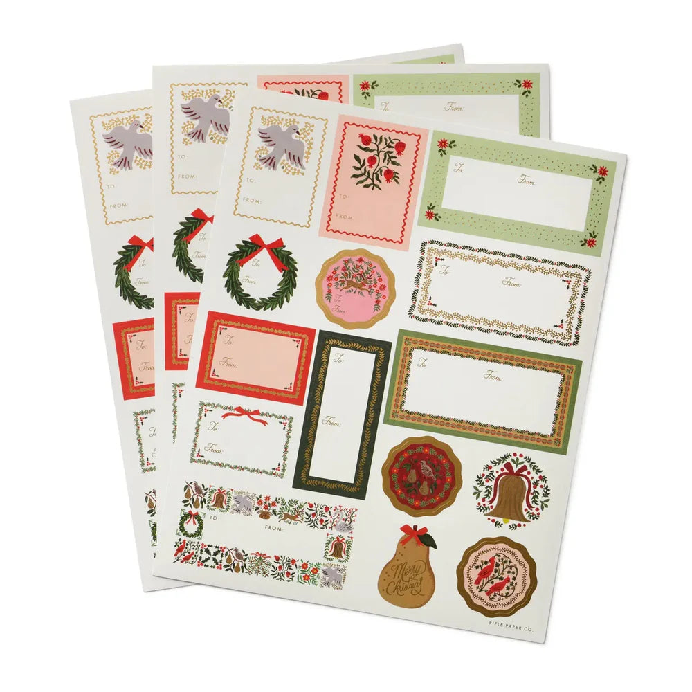 Set of 3 Christmastide Sticker Sheets - Rifle Paper Co