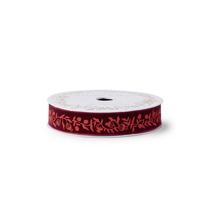 Cinta de Navidad Christmastide Pomegranate Velvet - Rifle Paper
