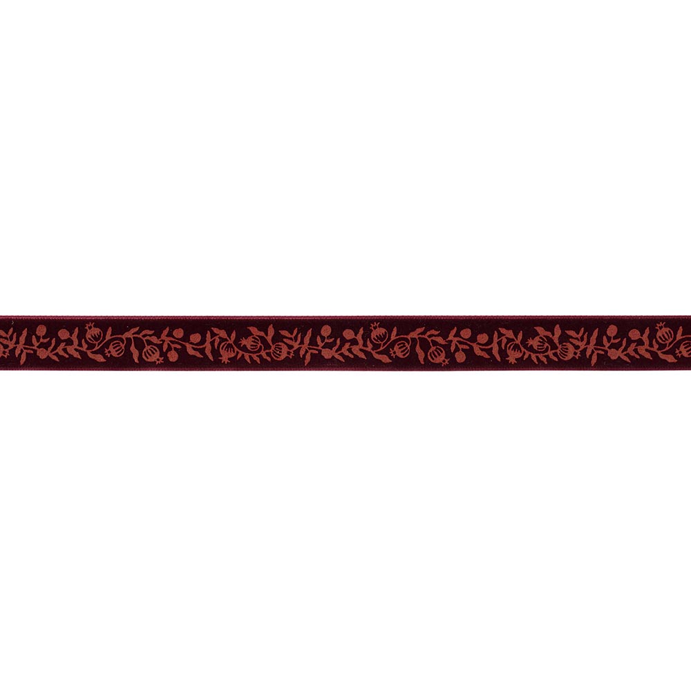 Cinta de Navidad Christmastide Pomegranate Velvet - Rifle Paper