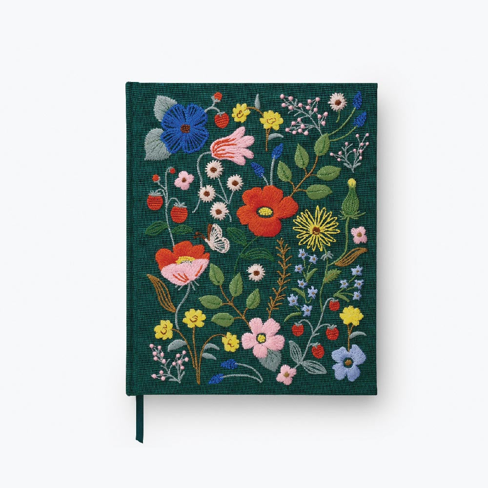 Cuaderno de bocetos bordado Strawberry Fields - Rifle Paper Co.