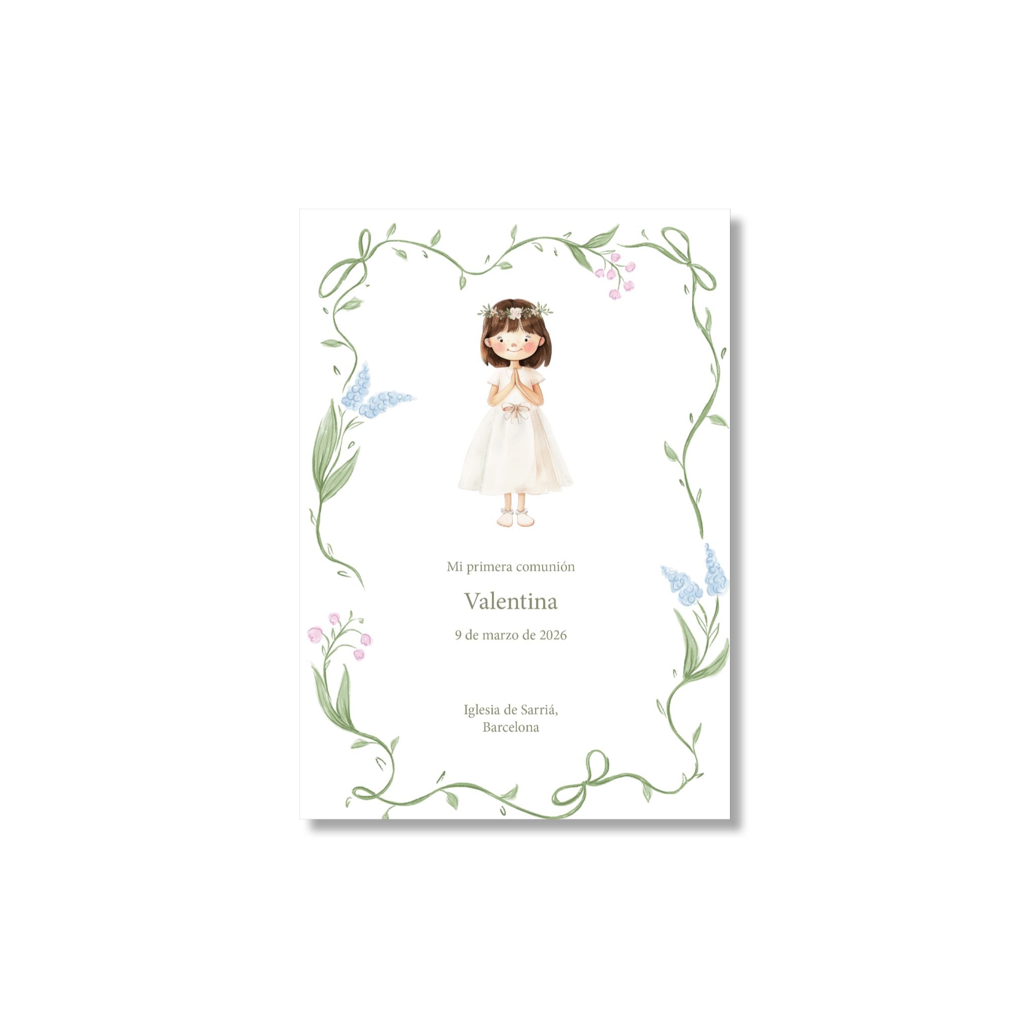 Recordatorio de comunión personalizado Flores (Packs 12-60)