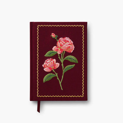 Diario personal encuadernado en tela bordada Roses - Rifle Paper
