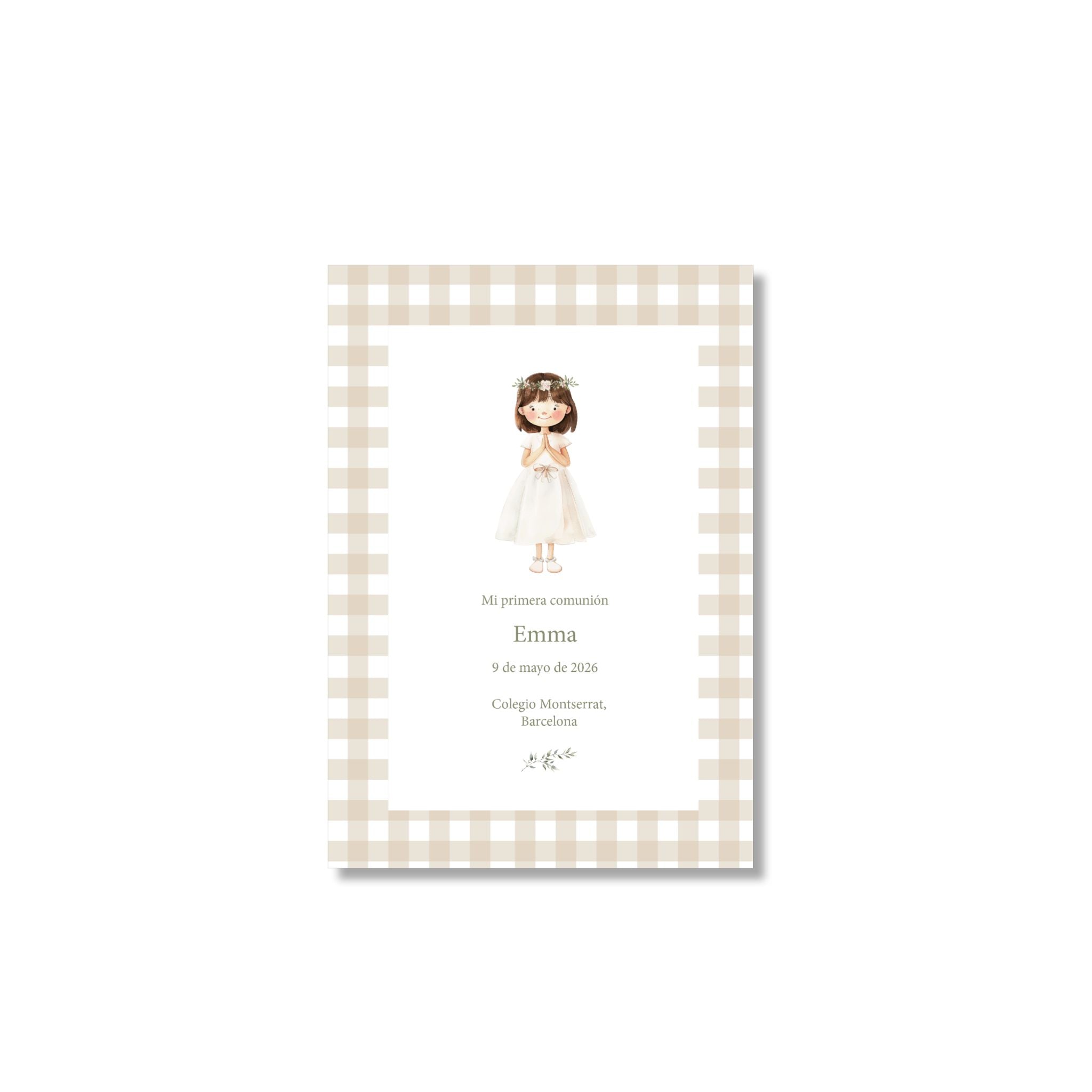 Personalized Vichy communion keepsake (Packs 12-60)
