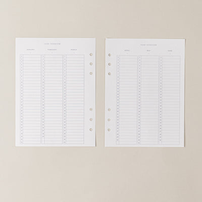 Recambio de papel reciclable con planificador mensual sin fechas para organizacion