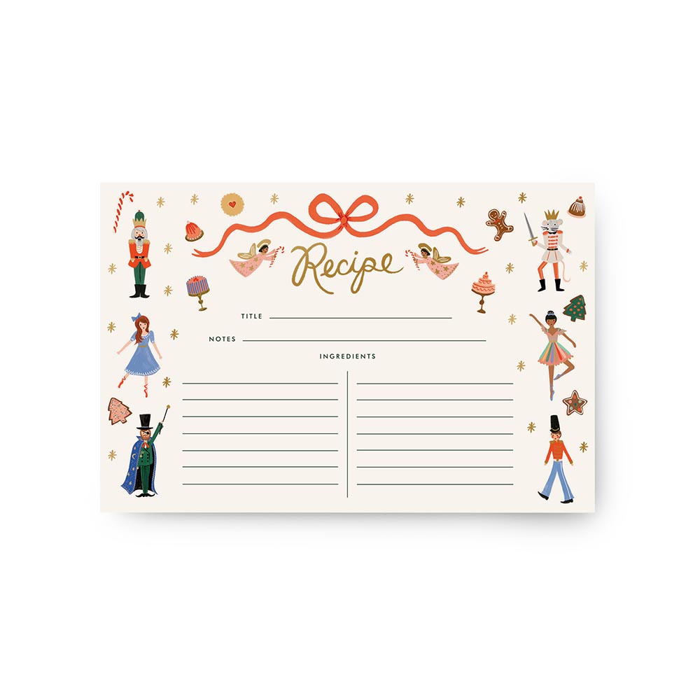 Fichas de Recetas Navidad Nutcracker - Rifle Paper Co.