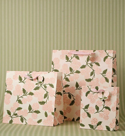 Bolsa de regalo de papel Pink Hydrangea