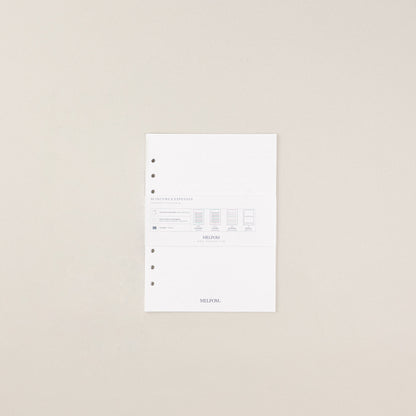 Recambio de papel reciclable con balance de gastos pack