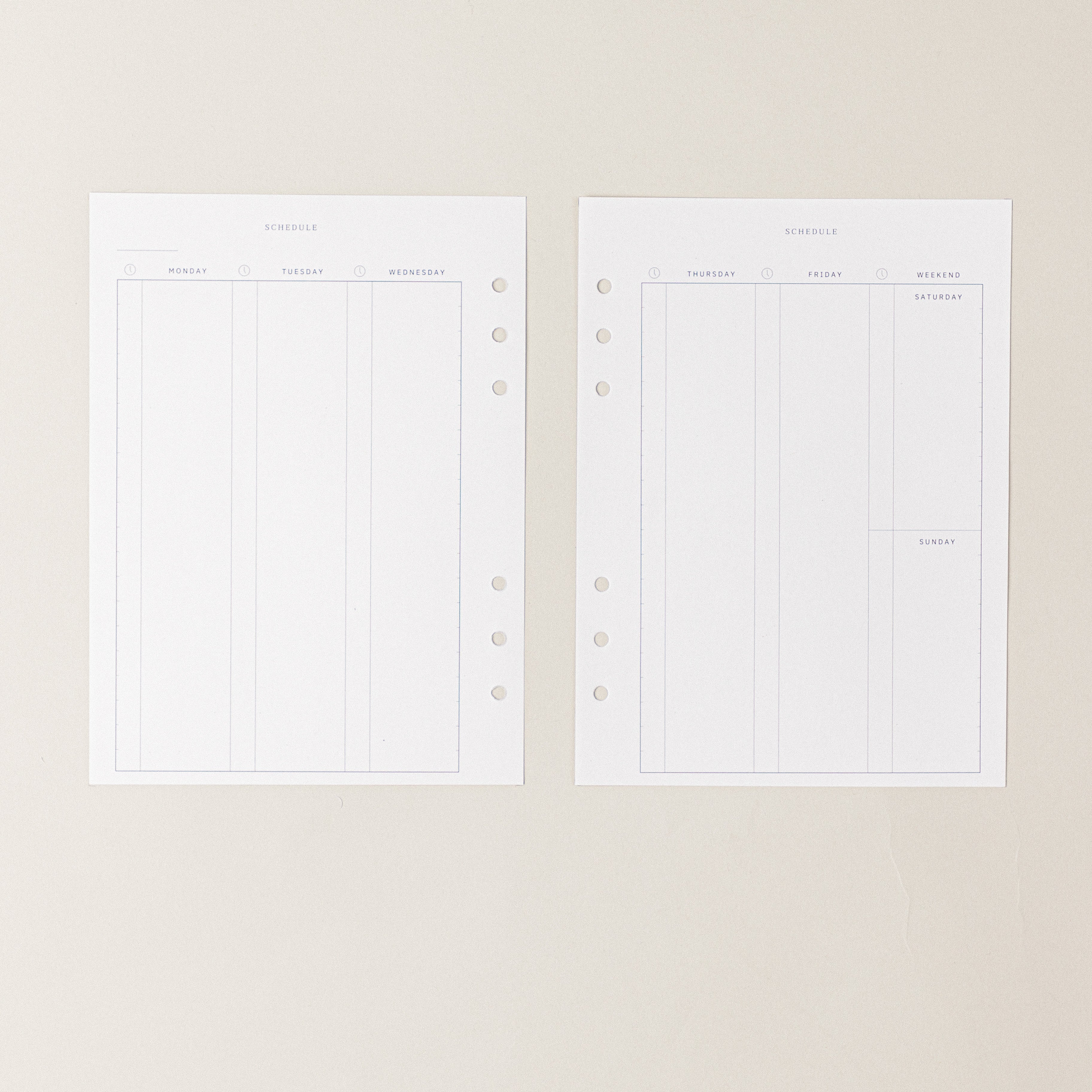 Recambio de papel reciclable con horario para organizacion