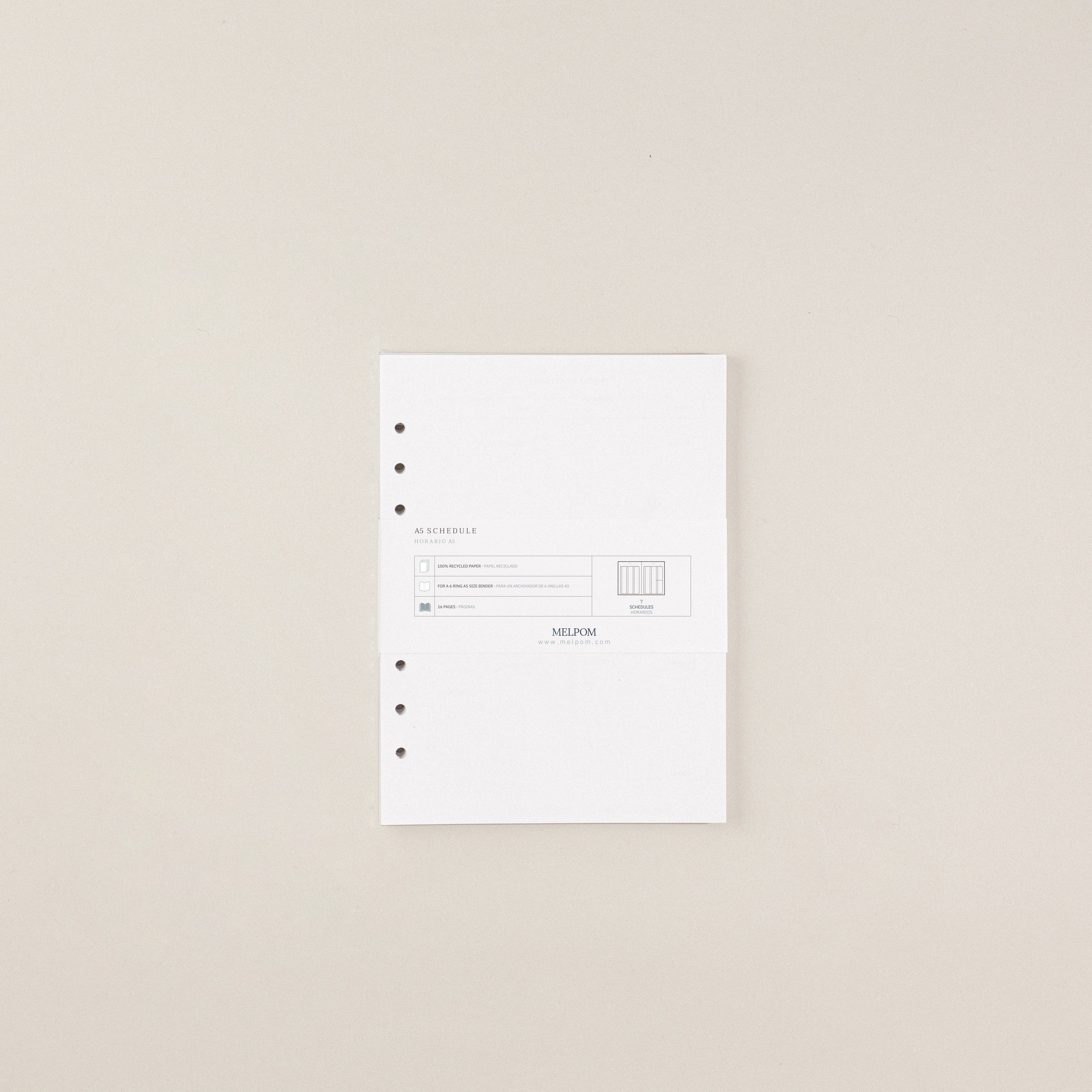 Recambio de papel reciclable con horario pack