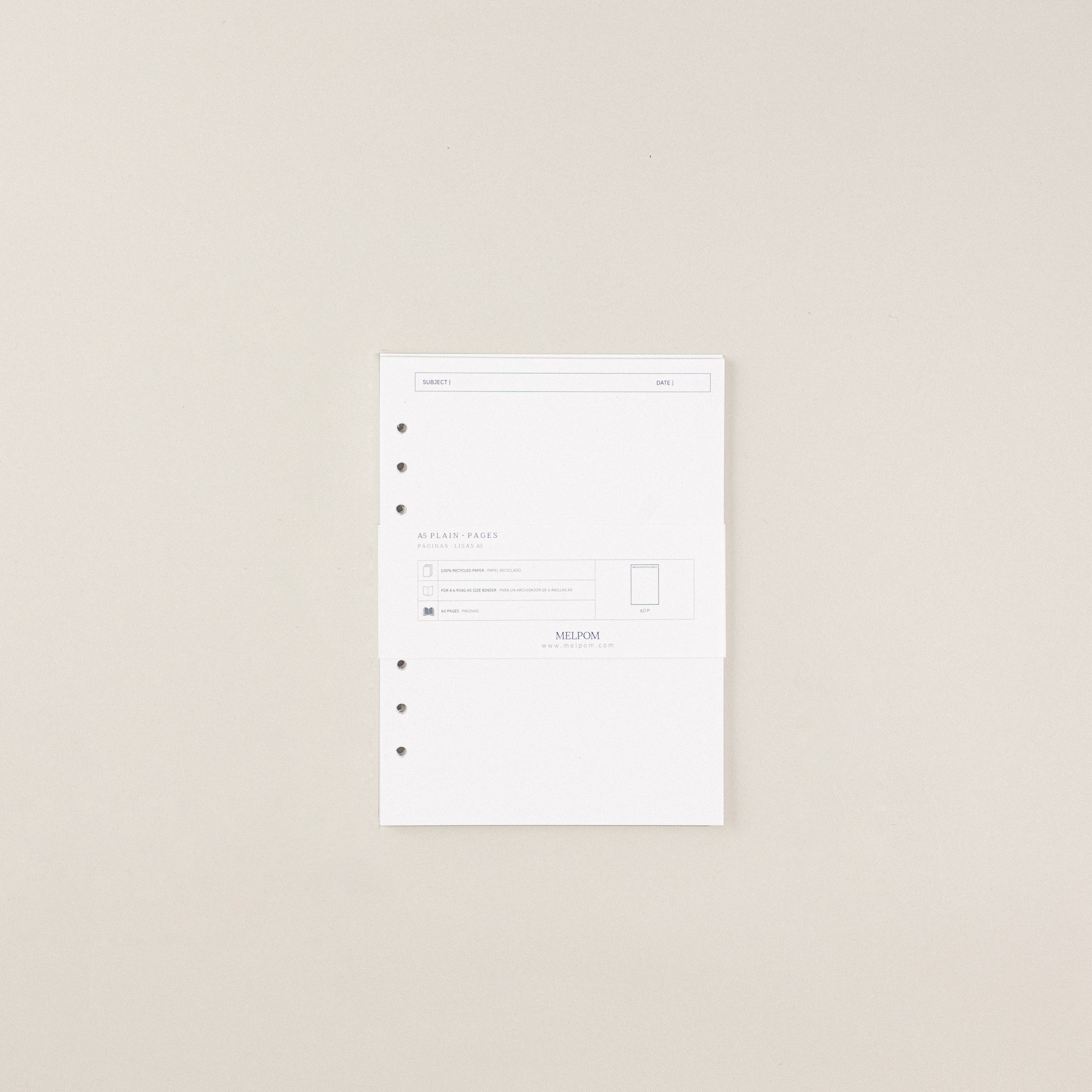 Recambio de papel reciclable con hojas lisas pack